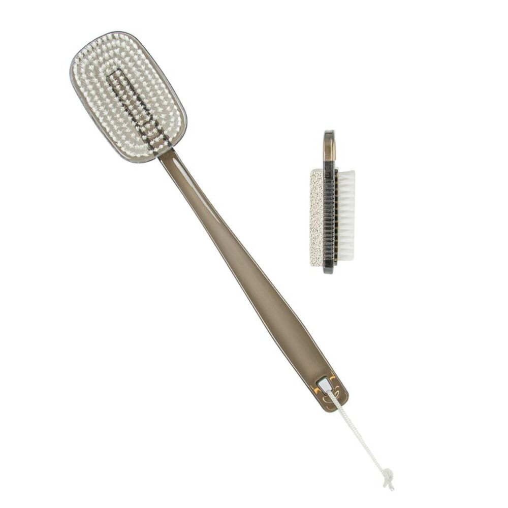 Shower and Bath Body Brush Set with Pumice Stone